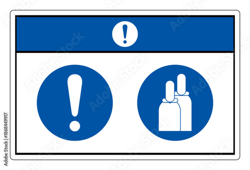 Notice Compressed Gas Symbol Sign ,Vector Illustration, Isolate On White Background Label .EPS10
