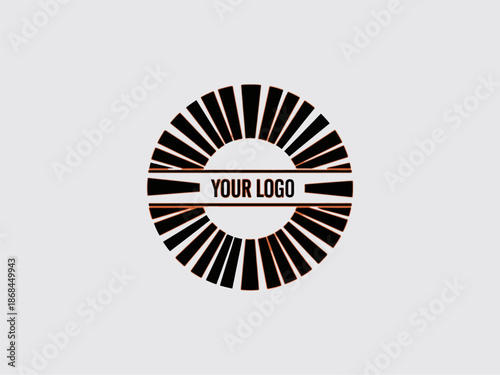 Black and White Circular Logo Template Design.