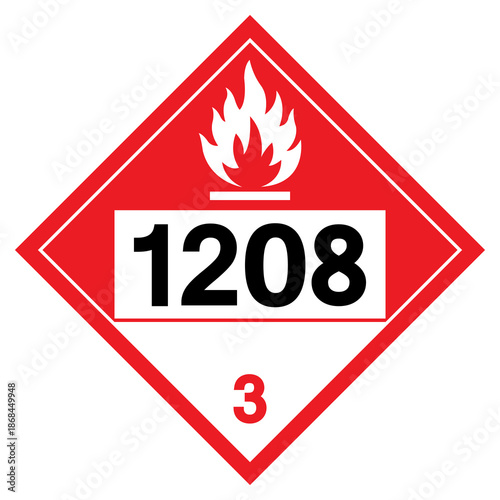 Hexanes NOS UN1208 Symbol Sign, Vector Illustration, Isolate On White Background, Label.EPS10