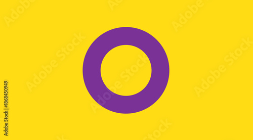 Intersex flag with purple circle on yellow background, vector