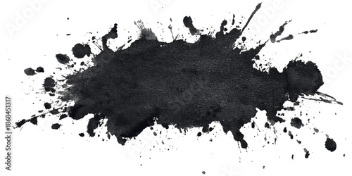 Abstract grunge brush stroke paint blot rough black texture .banner design artistic dirty splatter background .hand drawn ink stroke element for creative layout and artwork.