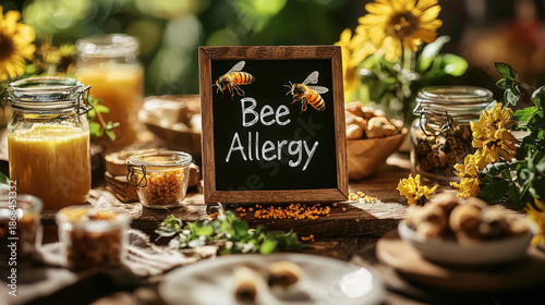 Stone tablet "Bee Allergy" ...