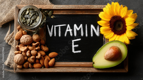 Text "VITAMIN E" written wi...