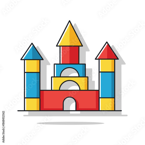 Colorful block castle Vector