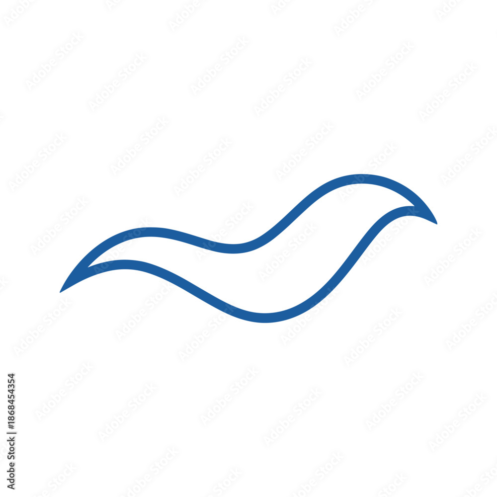 Obraz premium Blue wavy line design Vector