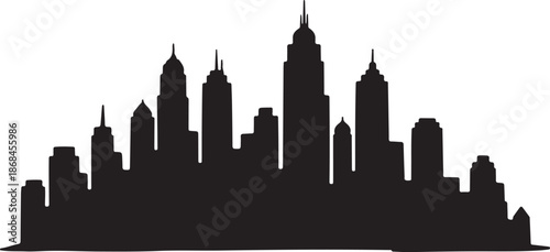 City Skyline Silhouette Urban Landscape Black Buildings