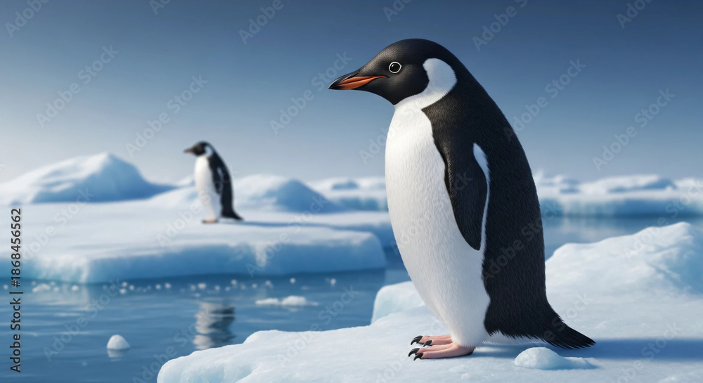 Fototapeta premium penguin on ice