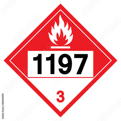 Flammable Liquid NOS UN1197 Symbol Sign, Vector Illustration, Isolate On White Background, Label.EPS10