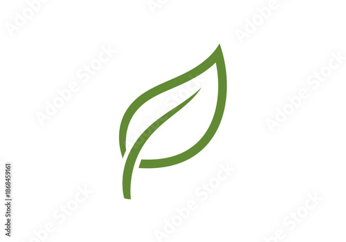 A green leaf icon on a for nature and ecology concepts