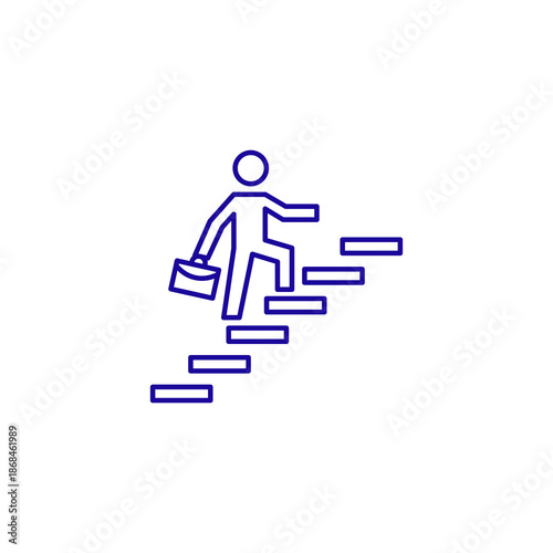 Person climbing stairs isolated on transparent background