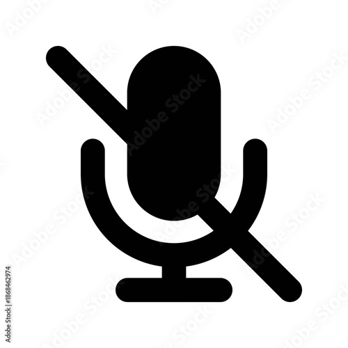 Microphone Mute Icon – Audio & Sound Control UI Vector