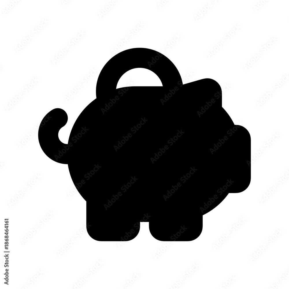 Obraz premium Piggy Bank Icon – Savings & Finance UI Vector