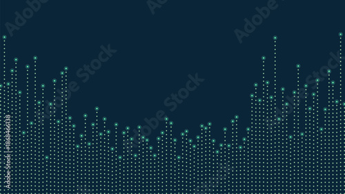 Abstract Technology Data Wave Dots Background