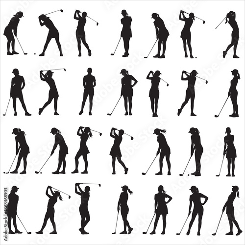 Female Golf Player Svg Clip Art