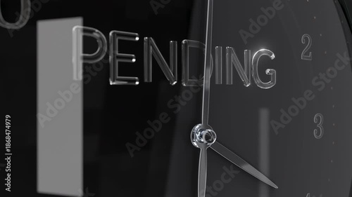 Pending text neon. Take time waiting long Clock.Around the clock seamless. 3d Animation