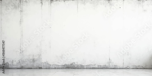 A white vintage paper texture with a grungy grey concrete wall effect creates a rough old landscape pattern for a dark winter background design