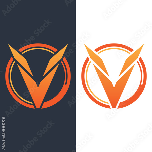 Free Download Creative Circular Emblem with Abstract Letter V for Corporate Branding - GFXLoad