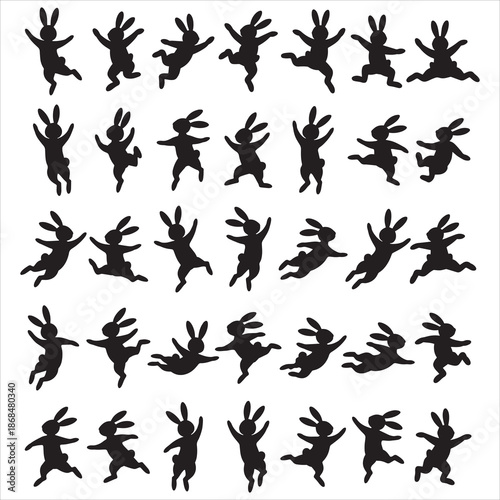 Dancing Rabbit Svg Clip Art