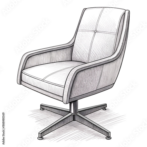 line black office chair isolated on white,Modern Design: A Sleek Swivel Chair for Contemporary Spaces