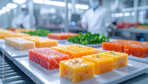 A young woman lifestyle customer buying fresh organic fruit and vegetable produce with a shopping basket at the grocery store retail market