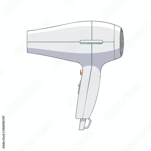White Hair Dryer Illustration