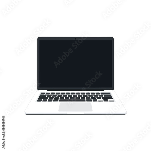 Modern Laptop with Blank Screen