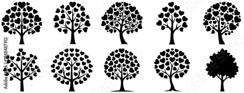 Heart Tree Silhouette Collection Set