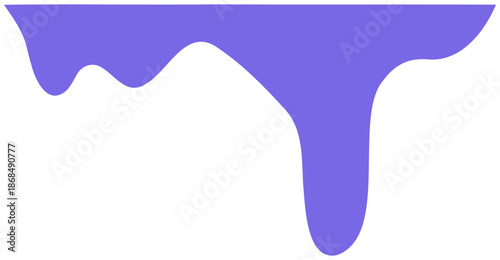 Vibrant purple liquid drips down a surface in a studio setting with creative artistic expression.