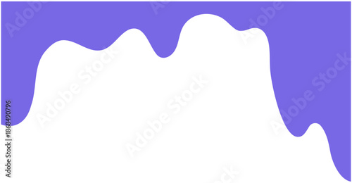 The purple liquid flows over the white surface in a wavy motion creating a unique pattern.