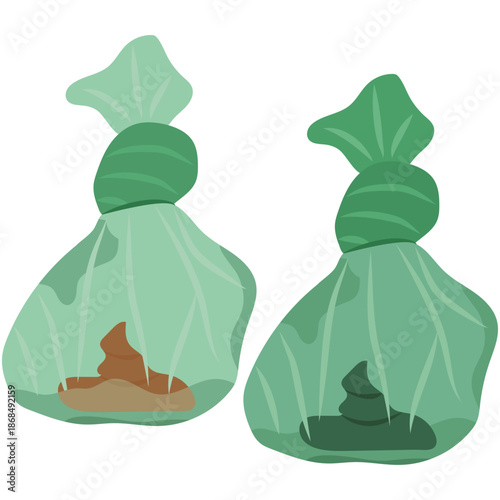 dog poop in bag drawing.