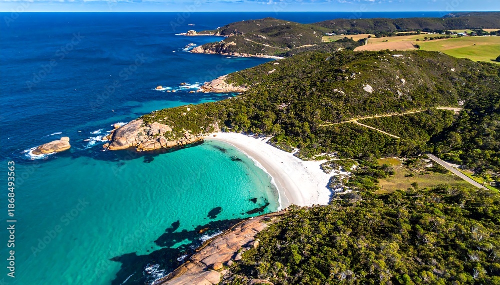 Fototapeta premium Aerial View of Tropical Beach and Coastline.