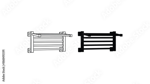 Two towel racks, one white and one black, are shown side by side.