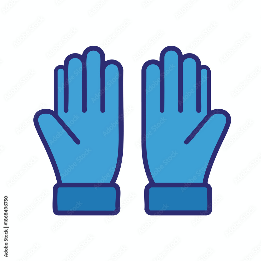 Obraz premium Blue Protective Gloves Illustration