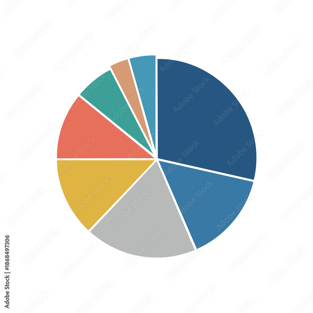 Obraz premium Colorful Pie Chart with Segments