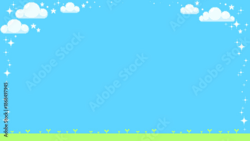 하늘구름잔디배경