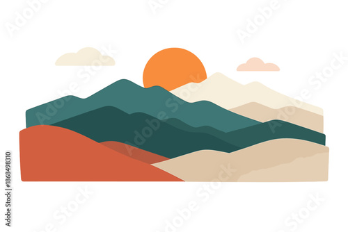 Abstract vector of a mountain background, suitable for wall art, home décor, and prints