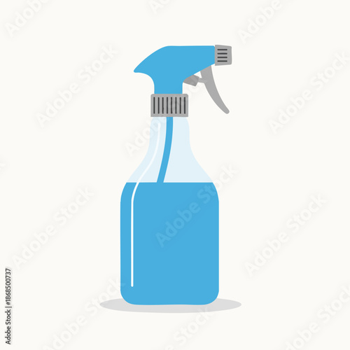 Blue Spray Bottle with Cleaning Solution