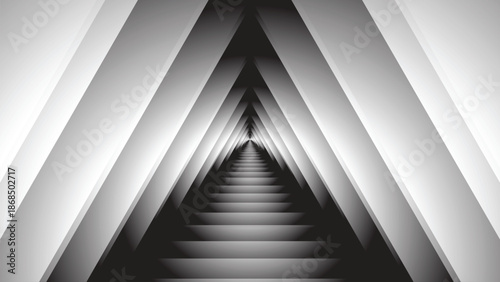 Abstract Geometric Triangle Tunnel Background with Perspective Depth – EPS Vector Illustration