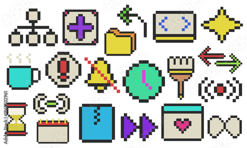 abstract group element pixel art