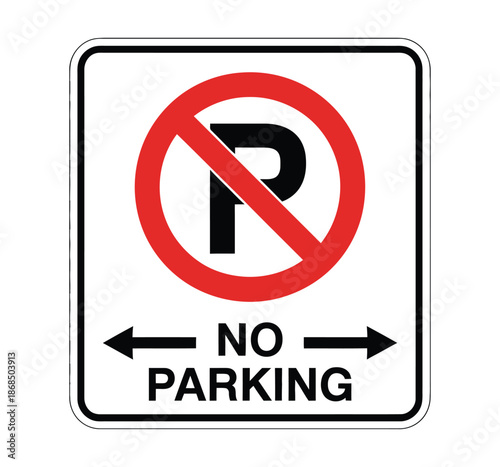 Free Download Flat design no parking icon with red prohibition mark, traffic safety symbol, road regulation, urban navigation, and parking restriction illustration. - GFXLoad