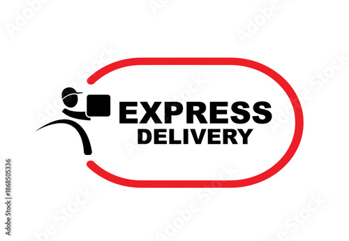 express delivery sign o white background