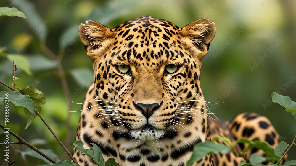 Obraz premium Wild animal portrait majestic leopard in natural habitat