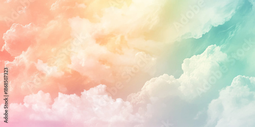 Soft Sunrise Sky with Gentle Pink and Yellow Clouds