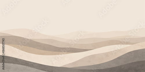 A hot summer sunset casts a yellow glow over the arid Sahara landscape, where massive sand dunes and hills create a majestic desert mountain nature scene perfect for a travel adventure in Morocco