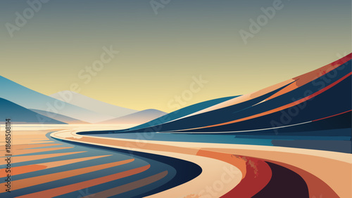 Serene mountainous river landscape