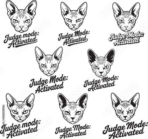 Judge Mode Activated SVG  Grumpy Sphynx