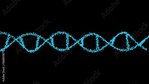 Digital animation of a DNA molecule rotating. Chemistry and biology gene cell concept for genetics, biotechnology and medical science visualization