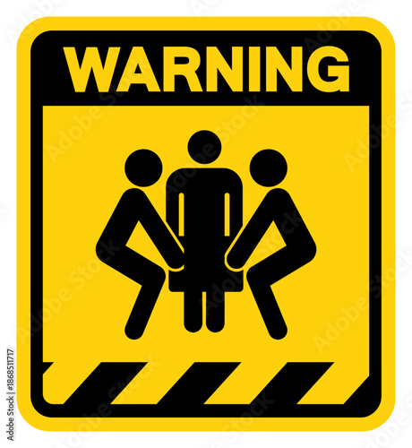Three Person Lift Required Warning Sign, Vector Illustration, Isolate On White Background Label. EPS10