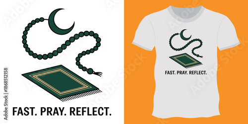Watch. Pray. Fast. Repeat. Artwork for t-shirt.