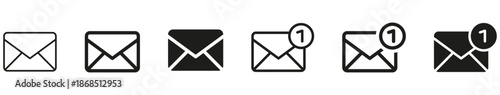 email envelope icon button and mail notification icon for contact and communication, email, messaging, mail delivery